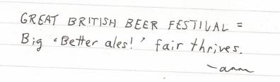 [IMG: Great British Beer Festival = Big 'Better ales!' fair thrives.]