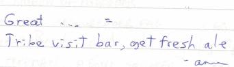 [IMG: Great... = Tribe visit bar, get fresh ale]